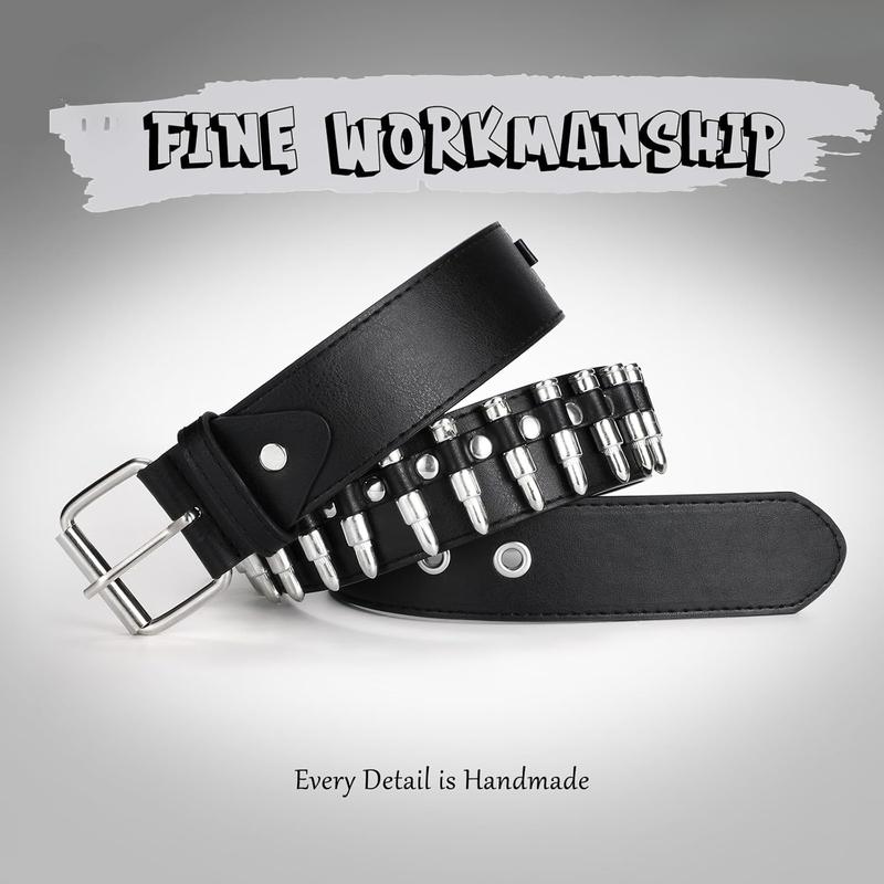 Rivet Belts for Women Men Black Studded Gothic Belt Punk Belt with Metel Buckle for Jeans Hip Hop casual business belt Automatic Ratchet Leather Dress Belt father day vintage  belts fair  win  belt Modern Men's Rotating Buckle Belt cheap  belt