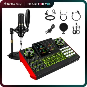 Tenlamp G9-BM800 Mixer Kit, Podcast Device with Voice Changer, 2-Level Noise Reduction, 4 Custom Sound Effects for Live Streaming, Singing and Video Makers Microphone Audio#Outdoorfun
