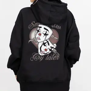Smile now cry later Chicano Clothing, Lowrider Clothing, Chicana Art, Laugh Now SMCL 1 Gangster Clothes, Cholo Outfit Cotton Fabric Menswear Casual, Streetwear Hoodie