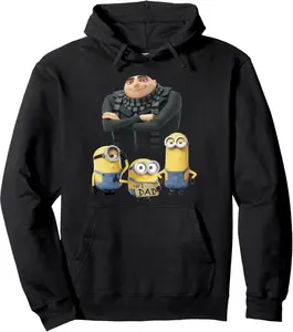 Minions Father's Day #1 Dad Cardboard Sign Pullover Hoodie