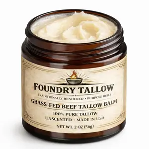 Foundry Tallow Grass-Fed Beef Tallow Balm- Unscented, 2 oz