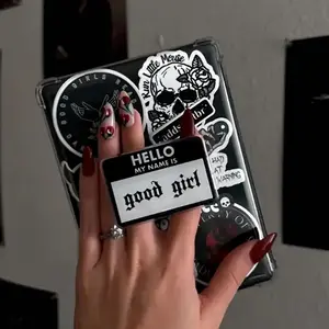 Hello My Name Is Good Girl Kindle Grip, Spicy Bookish Grip for E-Readers, Dark Romance Reader Accessory sticky phone magnetic mount, Compact Holder Stand
