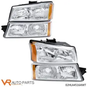 Chrome Headlights Signal Bumper Lamp Left Right Fit For 03-06 Chevy Silverado