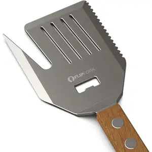 5 in 1 Grill Spatula with Knife, Fork, Bottle Opener and Turner BBQ Tools. All in One Grill Accessories Set For Outdoor Grills. 18 inch Grilling Accessories BBQ Set