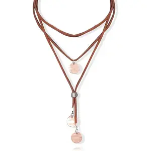 Veliora Gift B Boho Necklaces for Women Cowgirl Country Concert Outfits for Women Nashville Black Long Leather Choker Necklace Western Clothing Jewelry Gifts stud earring Elegant Rose Bear Gold Plated Surgical Steel tarnish proof