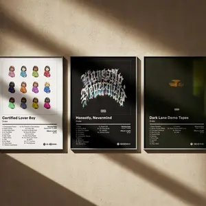 Drake Poster 3 Pack - Minimal  Art Prints - Album Cover Wall Decor Set #555