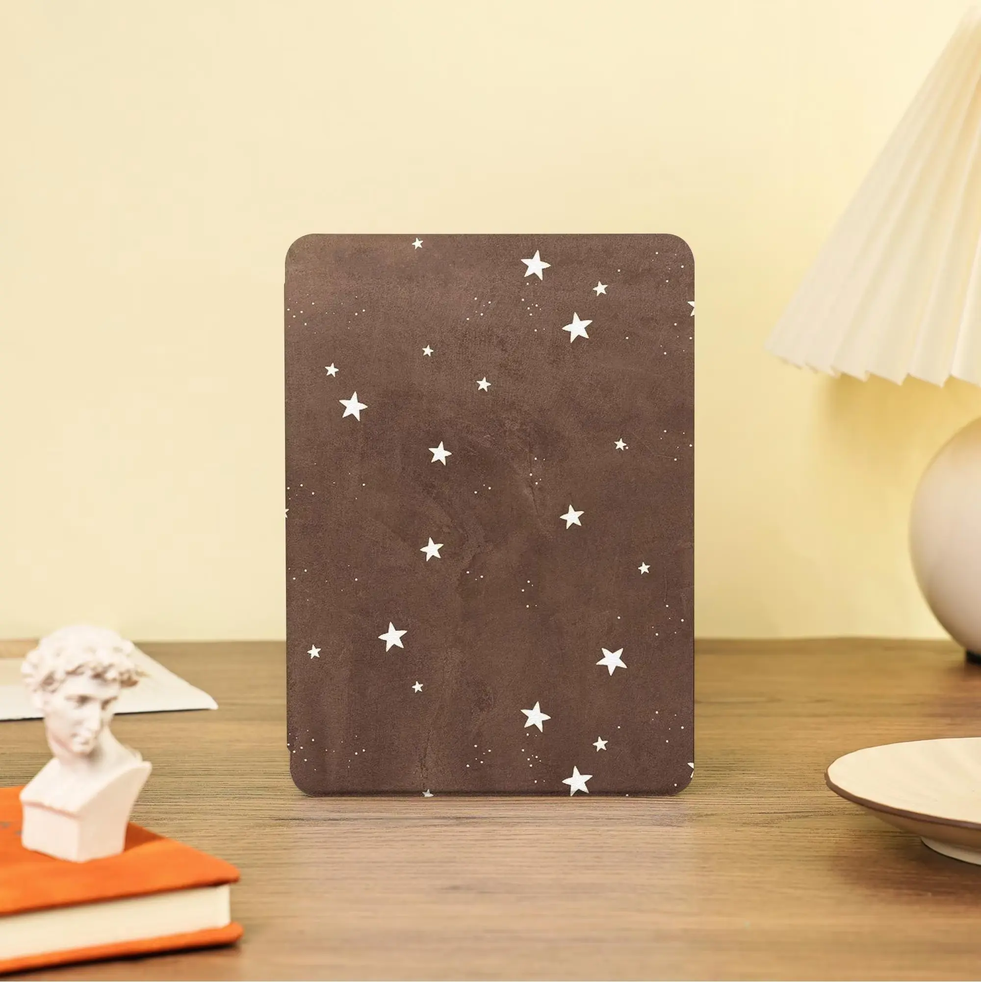 Brown Stars Cute Kindle Case With Hand Strap, Cover for Paperwhite 12th 7”, Kindle 2024, Fire 7, Kobo Clara BW Gift