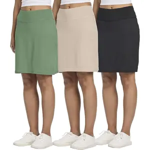 3 Pack: Women's 20" Golf Skirts Knee Length Skorts Athletic Long Active Casual Pockets (Available in Plus)