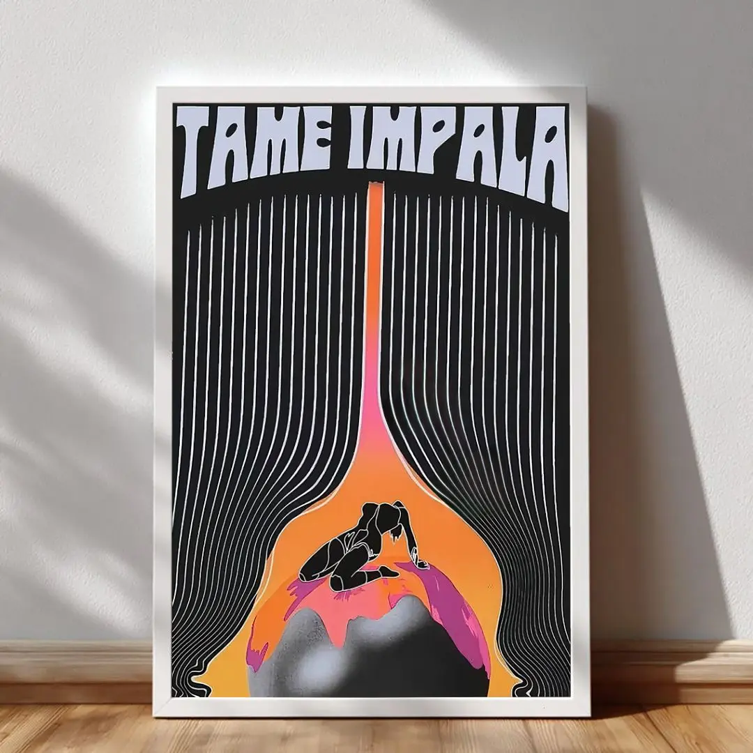 Psychedelic Rock Poster, Retro Cosmic Abstract Wall Art for Alternative Music Lovers, Trippy Decor for Bedroom, Dorm, Studio, and Music Room