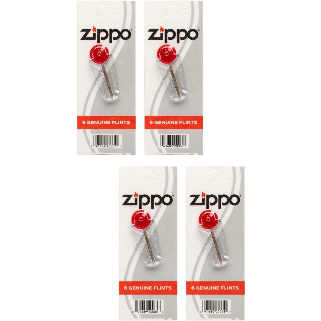 Zippo Lighter Flints, 2460N Model, 6 Genuine Flints per Pack (4-Pack Set)