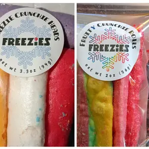 FREEZIES CRUNCHIES HEAD AND CRUNCHIE ROLL bundle Sweet Candy Snack  Candies snack bundle
