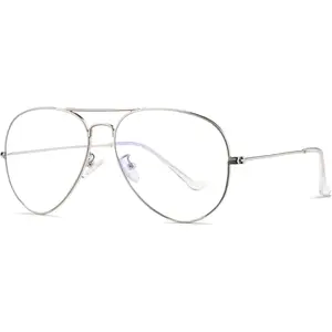Clear Lens Aviator Blue Light Glasses for Women Men Classic Pilot Frame Non-prescription Eyeglasses