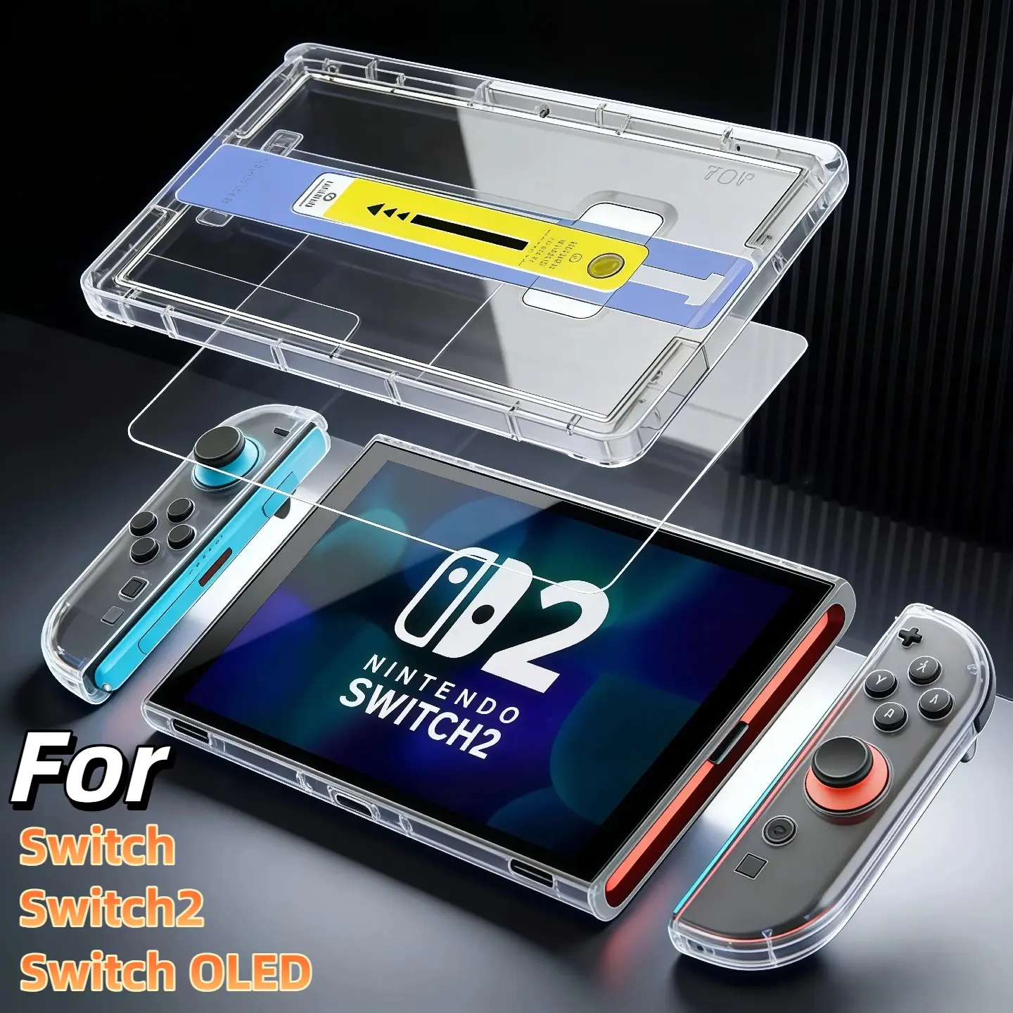 Switch 2 Oled Screen Protector Film, 9h Hardness Anti-Scratch Bubble-Free Alignment Tool Kit, Dustproof High Clarity Durability, Protection Durable