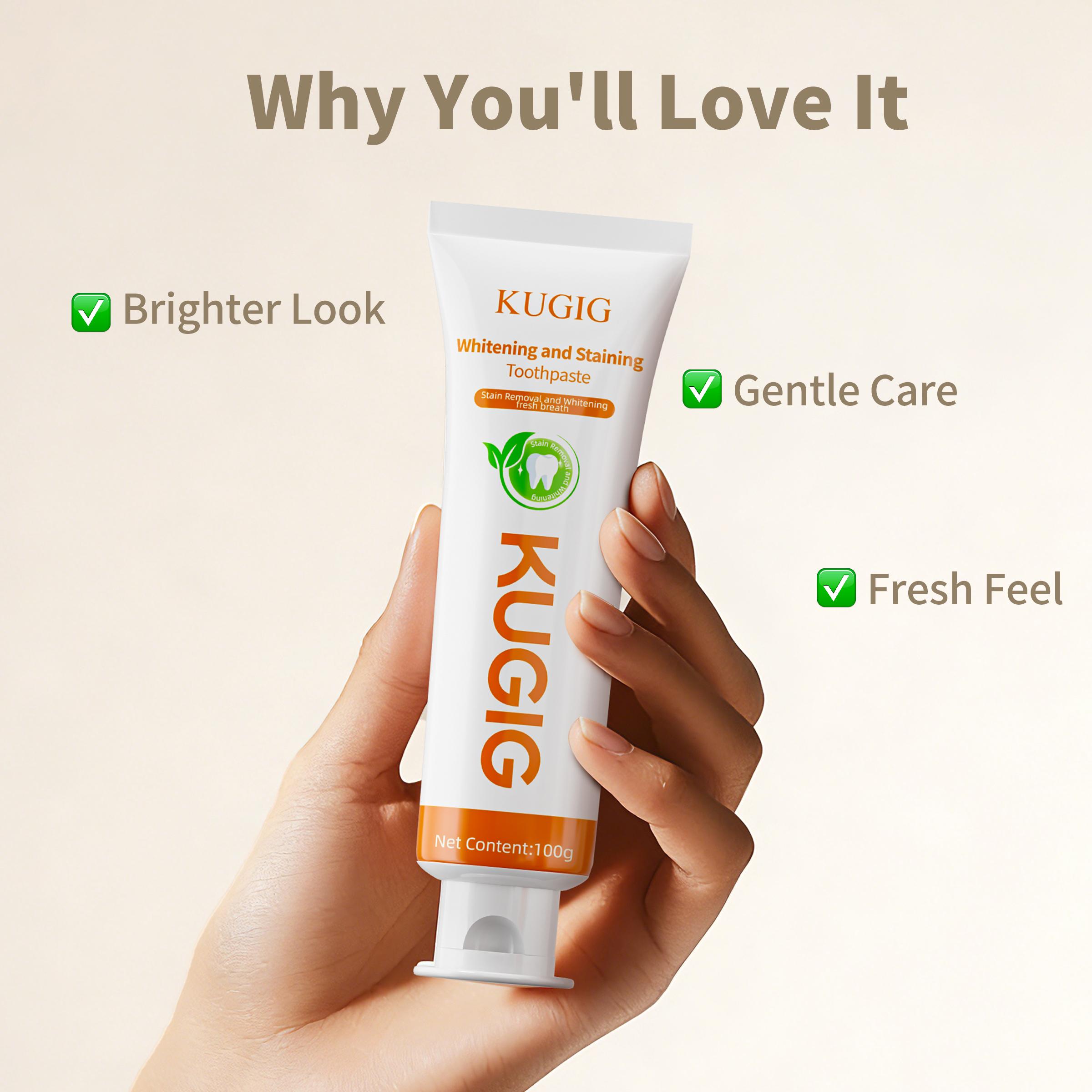 KUGIG Toothpaste, Fluoride-Free Mint Toothpaste for Fresh Breath, Plaque Control, Enamel Support, Sensitive Teeth & Gum Care, Daily Clean