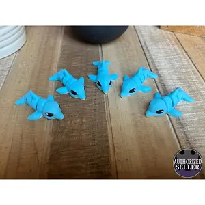 Miniature Dolphin - 5 Pack - 2.25 Inches - Desktop or Fidget Toy - 3D Printed - Mix and Match!