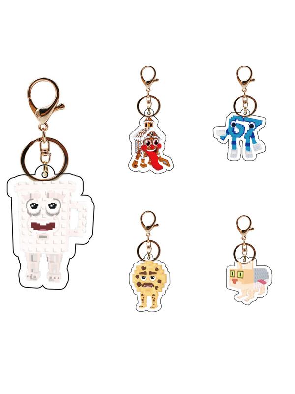 5pcs Abstract Game Steal a Brain Rot Keychain, Thick Acrylic Bag Charm, Perfect Gift for Players and Friends, Ideal for Gaming Fans