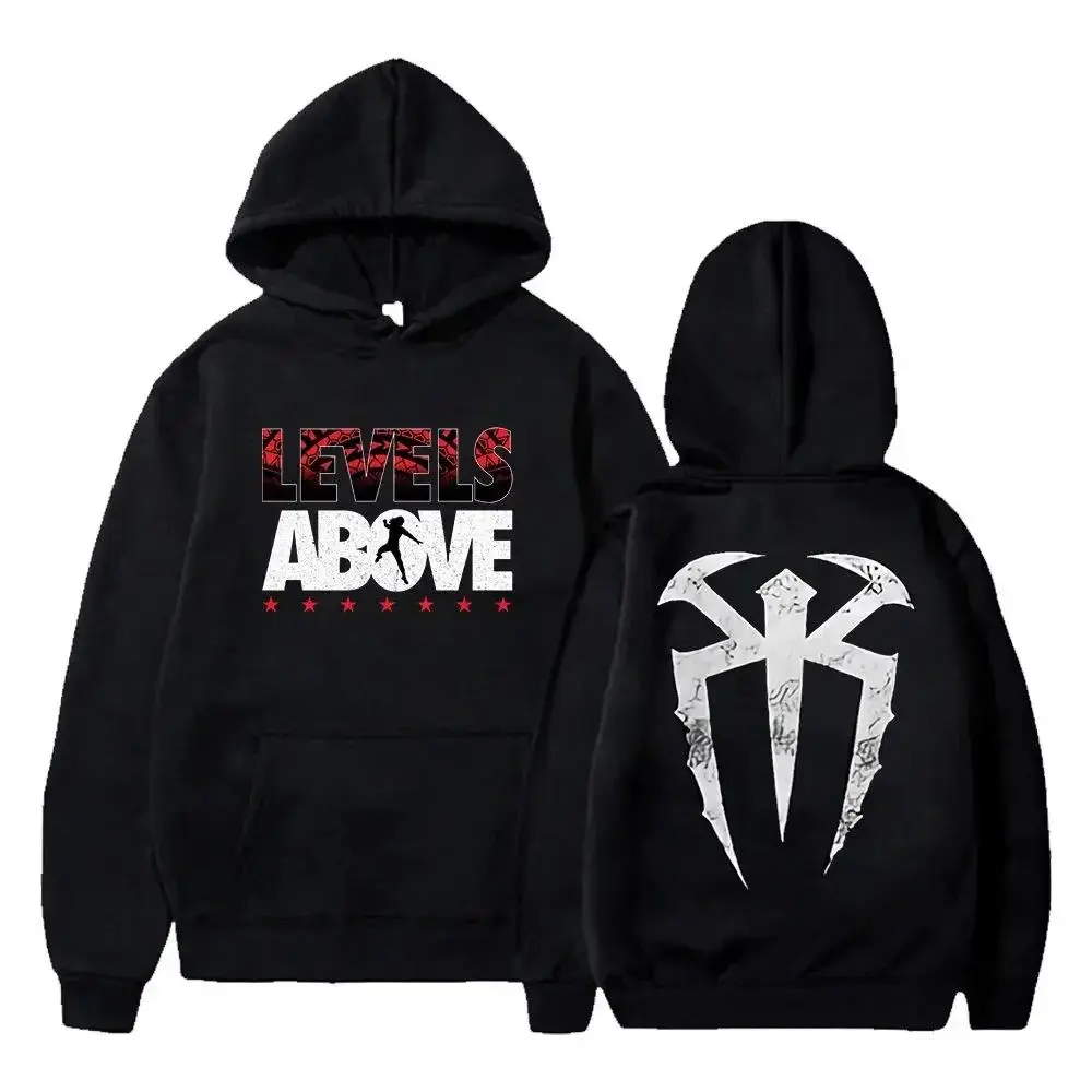 2025 Roman Reigns Levels Above Pullover Hoodie Long Sleeve Streetwear Women Men Hooded Sweatshirt Fashion Clothes
