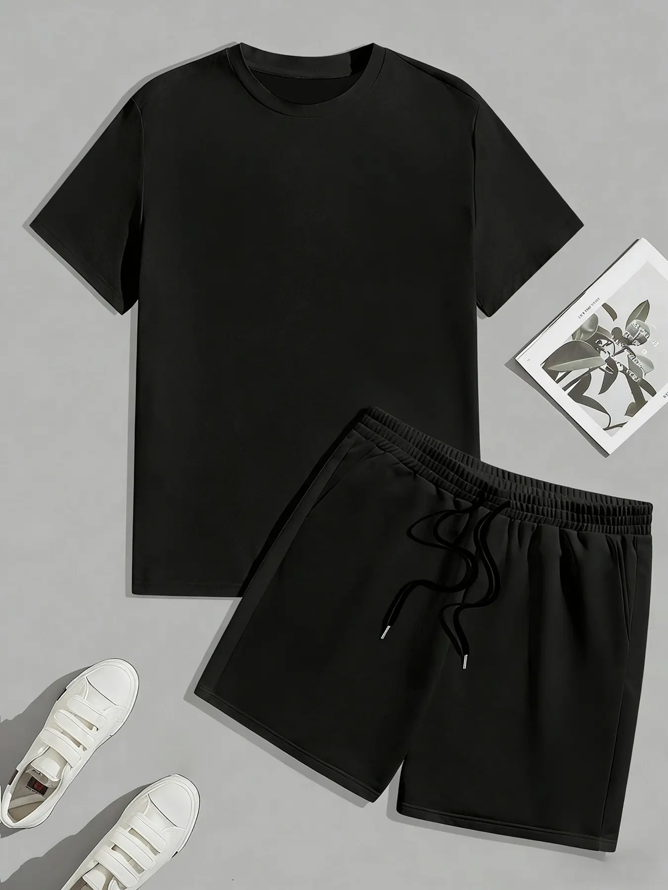 Men's Y2K Los Angeles Graphic Streetwear Set | Oversized Gothic Print T-Shirt & Matching Shorts | Trendy Summer Urban Outfit for Skater & Daily Casual Wear