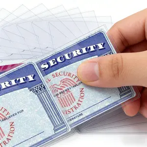 10-Pack Clear PVC ID Card Sleeves for Secure Storage​ – 2.32x3.81 Inch Size, Top Loading Design, Protects Social Security/Medicare/Driver's License Cards, Prevents Wear & Tear, Durable & Water-Resistant, Perfect for Organizing Important Documents