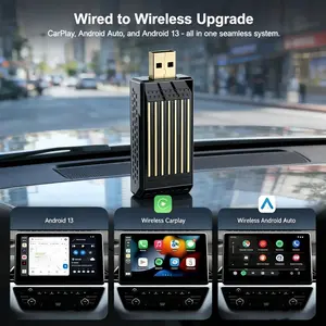 CarPlay Adapter - For YouTube/Tiktok/Google Play/Wireless Streaming Screen Mirroring to Your Car! Plug-and-Play Smart Entertainment USB Hub - Automatic Connection Technology, iPhone and Android Auto Adapter, Suitable for Factory Wired CarPlay Cars