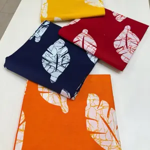 Leaf Vibrant Ankara Fabric, 100% Cotton African Print, Sold by the Yard, Adire Ankara