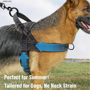 Tactical Dog Harness, No-Pull Design, Adjustable & Breathable Mesh Fabric, Extra-Large Size, Reflective for Outdoor Training & Walking