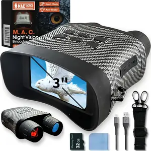 M a c night vision goggles 4k hd infrared night vision binoculars with 5x digital zoom 3 screen rechargeable battery carbon fiber