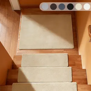 Upgraded 2x3/2.5x2.5 Feet Carpet Stair Tread Landing Mat   Multi-Use Floor   light luxury  Pattern -Slip nonslip runner tumble Absorbent Plush Interl Bull InterlockiVintage Washable Area Rug with Non-Slip Backing  Area Rug Indoor Doormat Washable Reusable
