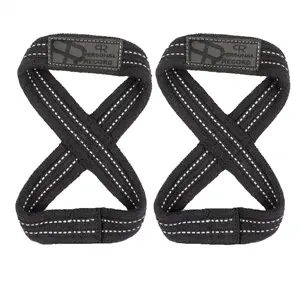 Personal Record Heavy Duty Premium 8 Figure Lifting Straps - PR909 - Black/Grey