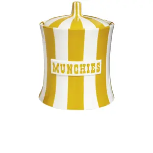 Jonathan Adler Vice Munchies Canister in Yellow & White