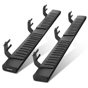 VEVOR Running Boards, 6 Inches Side Steps Compatible with 2019-2025 Dodge Ram 1500 Crew Cab(Not Fit 2019-2025 1500 Classic), Black Aluminum Alloy Nerf Bars, 500 lbs Load Capacity, Non-Slip Textured Surface with Rustproof Coating