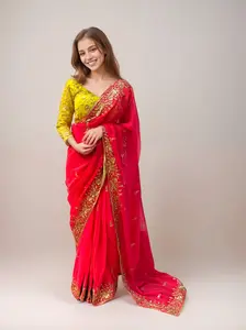 Ready-to-Wear Designer Embroidered Georgette Sarees Ready-to-Wear Designer Embroidered Georgette Sarees