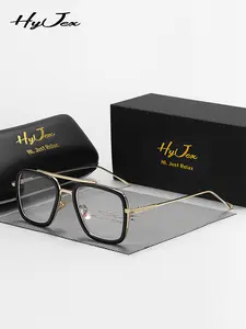 HyJex 1 Piece Unisex Full Frame Plano Glasses，High Definition Frog Frame Plano Glasses，Quiet Luxury, Exuding Confidence