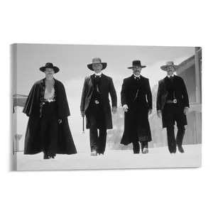Tombstone Retro Movie Poster Wall Art Decor — Classic Film Poster, Suitable for Living Room, Bedroom, and Kitchen Wall Decoration; Canvas Wall Art Hanging Print