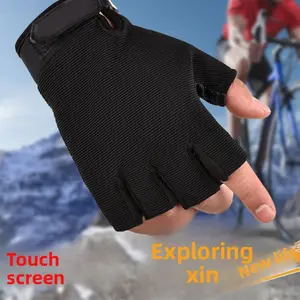 Spring and Autumn Outdoor Sports Men's Gloves Outdoor Mountaineering Protection Anti-skid Fitness Cycling Half Finger Sports Gloves