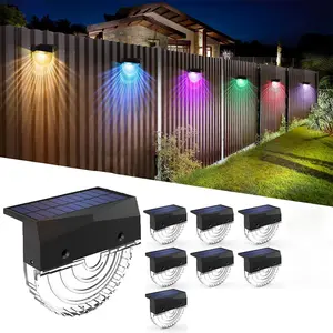 Solar Powered Fence Light, Waterproof Outdoor Deck & Step Light, Auto Dusk-to-Dawn Light, Easy Install Light for Yard, Patio, Pathway
