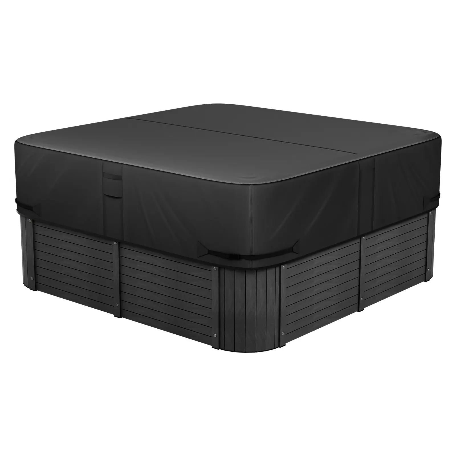 【Summerfinds】VEVOR Outdoor Hot Tub Cover, 93 x 93 x 20 Inch Weatherproof and Waterproof Hot Tub Cover Protector, 600D Heavy Duty Oxford Fabric and 950N Tearing Strength, Square Spa Covers for Hottub, Black
