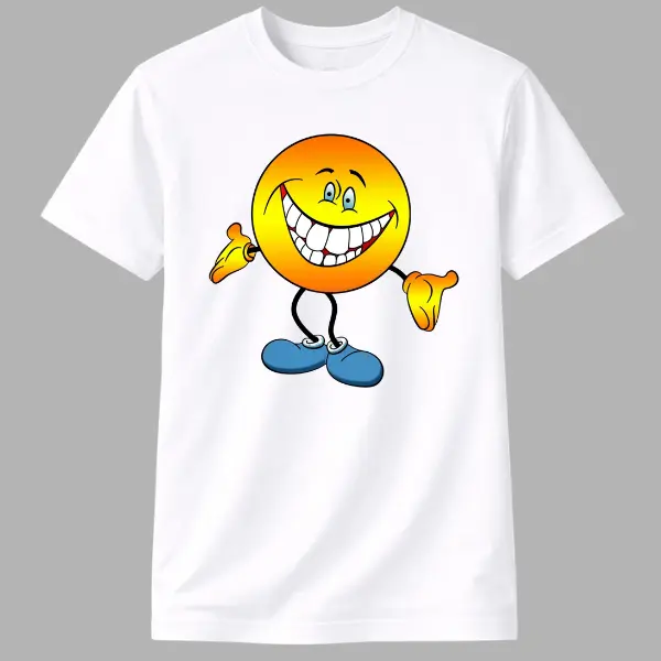 Soft Premium Cotton Tee with a Cheeky Grin Graphic, Men's Casual Streetwear Style, Short-Sleeve Top with a US Fit