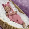 GUESSBELLY 48 CM Reborn Baby Doll Toys For Girl Vinyl Limbs Cloth Body Asleep Baby Doll with Knitted Suit Birthday Gift Play House Toy