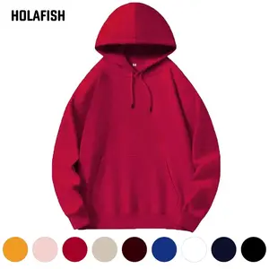 Holafish Women's Hoodies Sweatshirts Cute Long Sleeve Tops Loose Fleece Pullover Shirts with Pocket Casual Korean Minimalist Style Winter Medium Length Cozy Fabric