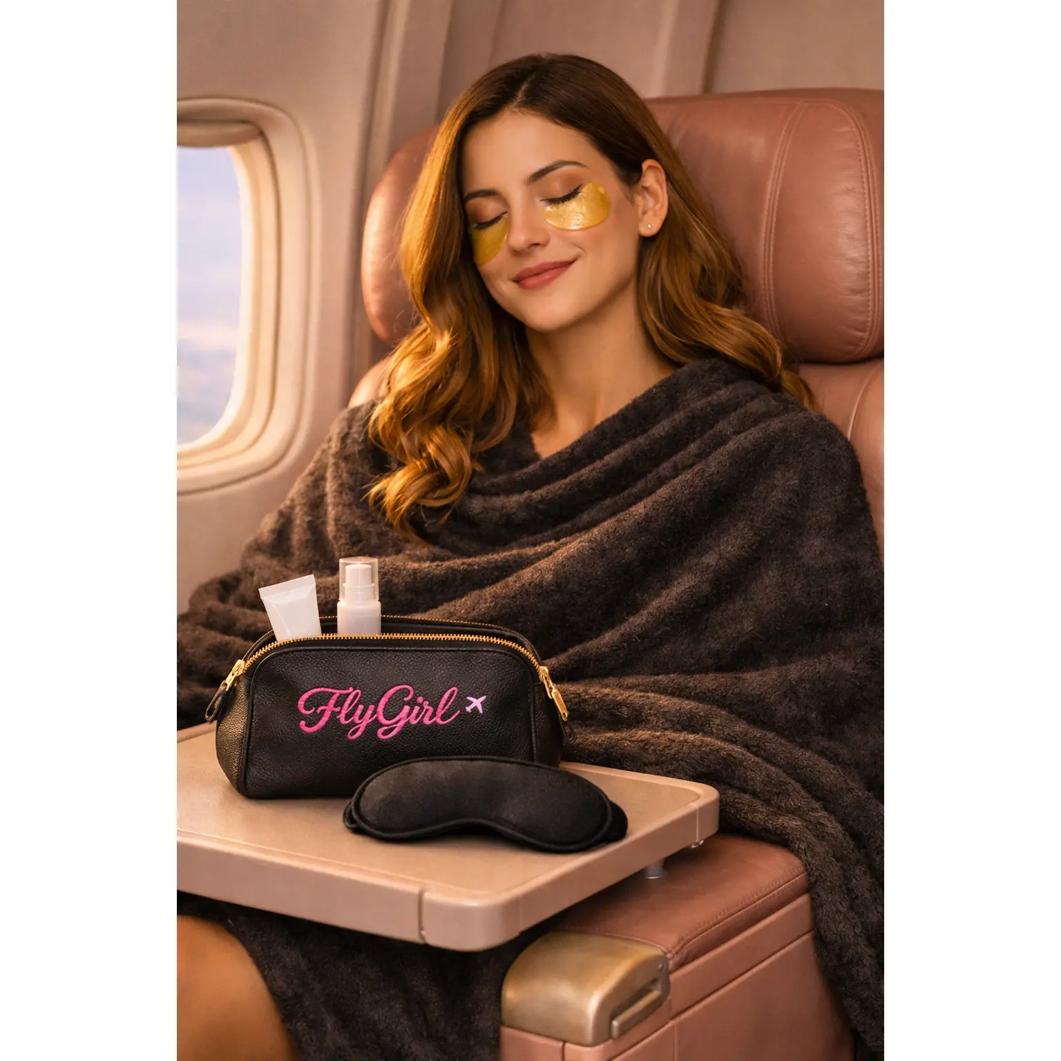 FlyGirl Premium Travel Blanket – Plush, Oversized & Packable Comfort