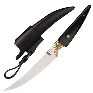 Chef's Knife -Mirror Polish Blade & Rosewood Sheath -High Hardness Steel -For Home Cooking & RV Trips