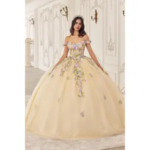 Cinderella Divine -15724 Floral Applique Quinceanera Ball Gown