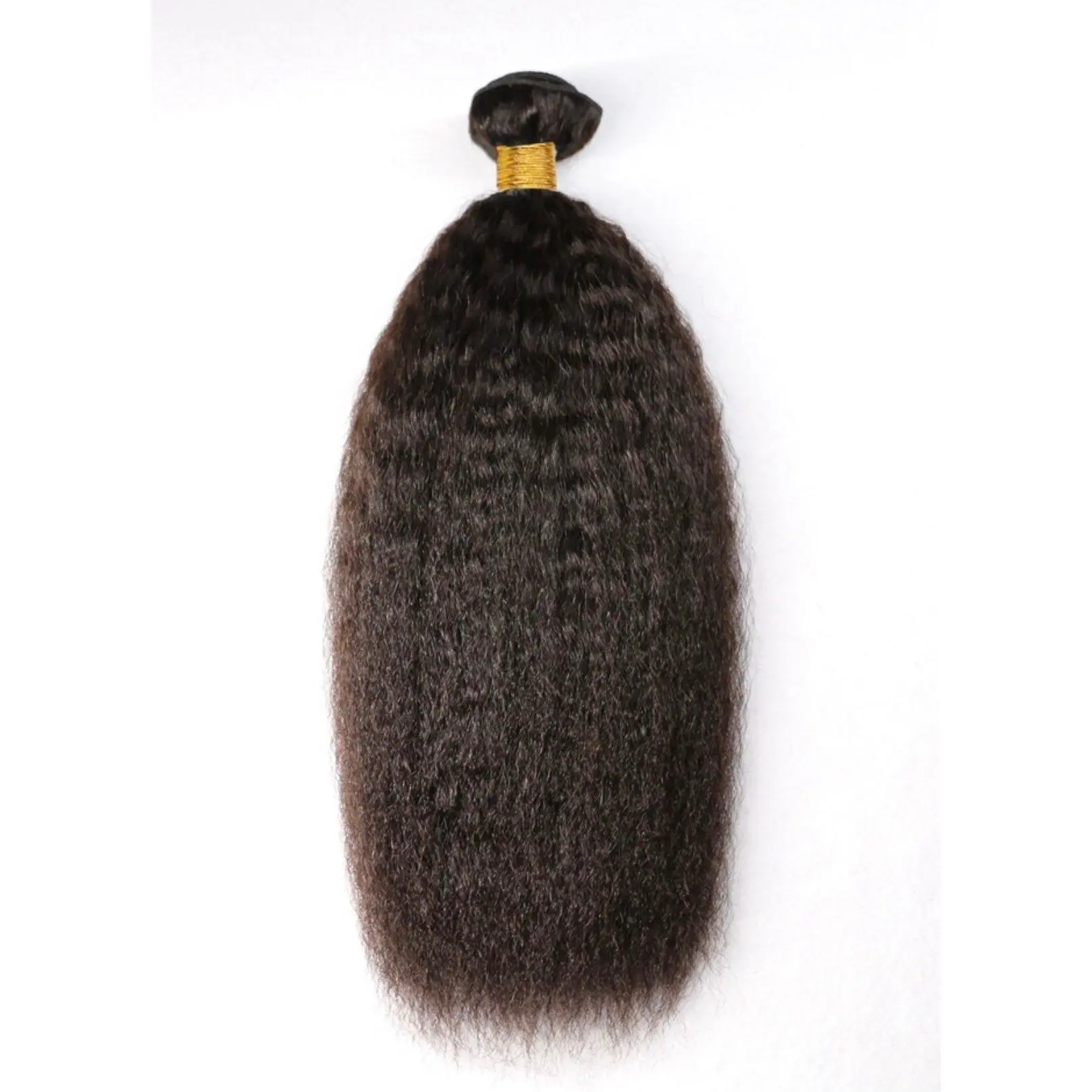 BRBL Afro Kinky Straight Hair Bundle - Natural Color, Dark Brown, Straight Hair, Elastic Hair Pieces