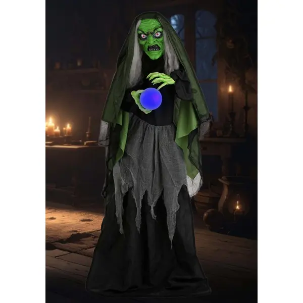 5FT Curse-Casting Witch Animatronic Decoration - Scream Saver
