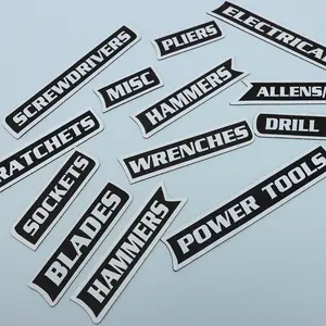 Pack of Magnetic Toolbox Labels Set, Reusable Labels, Practical Tool Box Tags for Home Daily Use, Small Hanging Decorations, Essential Organizing Tools