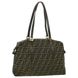 Pre-owned FENDI Canvas Shoulder Bags Tote Bag Zucca Brown 4000021834307