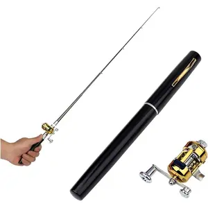 2023 Pocket Size Fishing Rod - Pen Fishing Pole and Reel Combo, Portable Telescopic Small Fishing Pole Mini Fishing Rod, Micro Collapsible Fishing Rod and Reel Combo Travel Fishing Kits