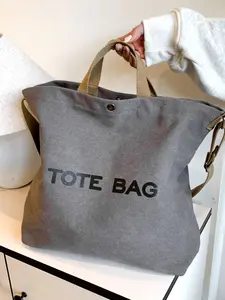 Retro artistic canvas bag with lazy style, large capacity casual crossbody bag, hand-held tote bag with niche texture, simple commuting shoulder bag suitable for daily commuting, Textured Bag