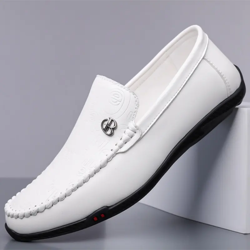 Men's One-Step Business Leather Shoes, Office Shoes, Casual Lazy Affordable Loafers, Simple Versatile Formal Slip-Ons, Fashionable Daily Wear, All Seasons, Classic Slip On